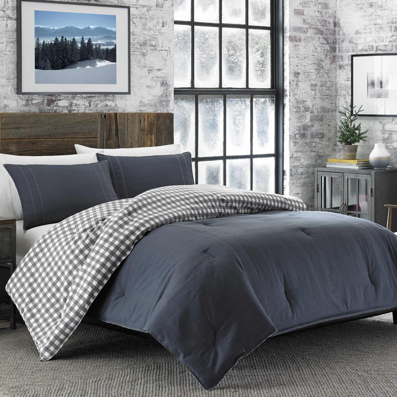 Eddie Bauer Kingston 100 Cotton Flannel Duvet Cover Set & Reviews